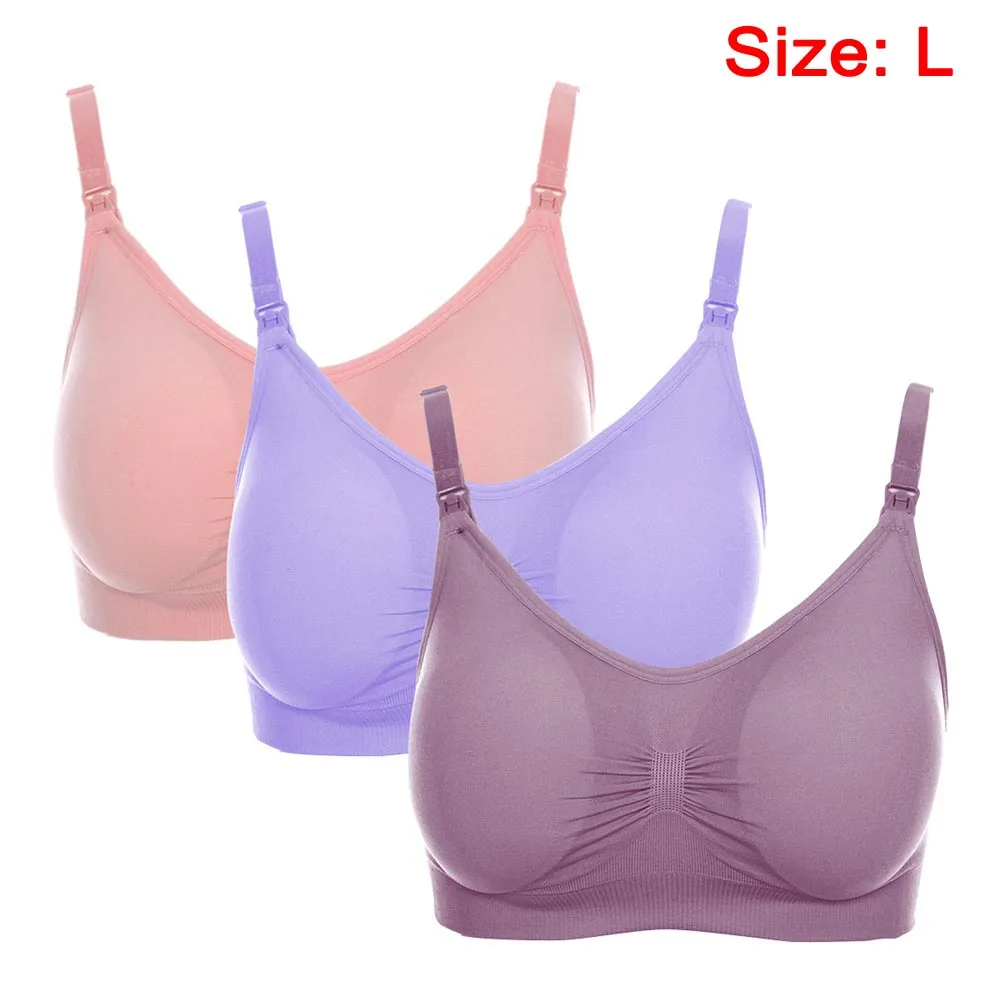 set 10 3 pcs/ lot Cotton Padded Maternity Bra Women Nursing Pregnant Breastfeeding Pregnant Mother Clothes Wire Free Sleep Bra - Color: set 10