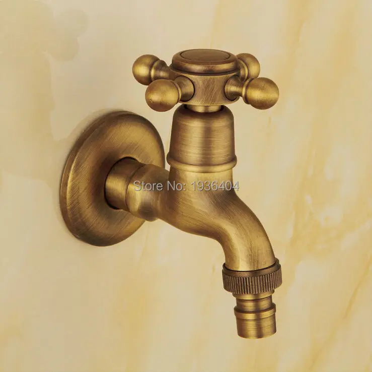 Brass Bathroom Outdoor Laundry Faucet Antique Single Cold Washing