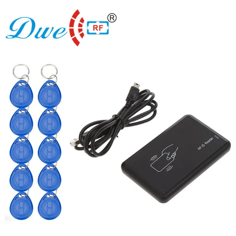DWE CC RF rf card 125khz rfid reader writer copier duplicator cloner usb card programmer with 10 em4305 keyfob free DWE CC RF rf card 125khz rfid reader writer copier duplicator cloner usb card programmer with 10 em4305 keyfob free
