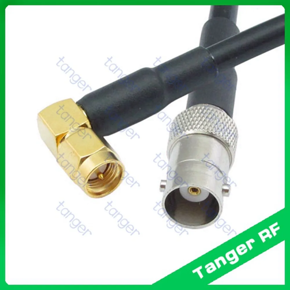 

Hot sale Tanger BNC female jack to SMA male plug right angle RF RG58 Pigtail Jumper Coaxial Cable 40inch 100cm with High Quality