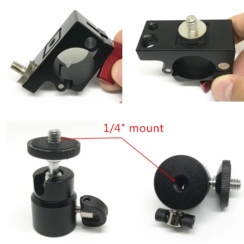 25 мм Зажим адаптер тубус-держатель стержень для DJI Ronin M MX Монитор Кронштейн 1/4 крепление мини шаровая Головка и 1/4 до 3/8 винт