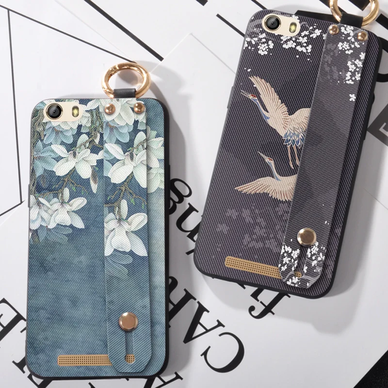 

Wrist Strap Phone Cases For Gionee Marathon M5 Lite M5 M6 plus Elegant Flower Coque Case For Highscreen Power Ice Back Cover