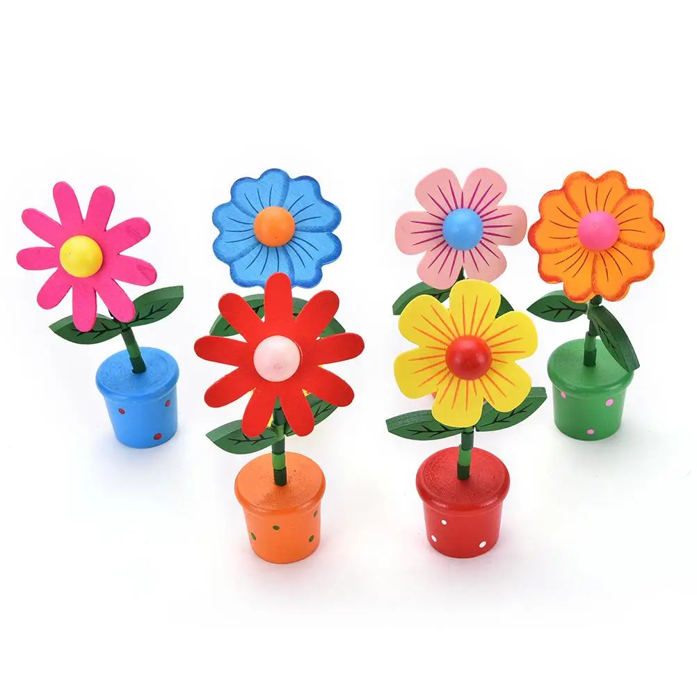 Multicolored Wooden Educational Toys Wooden Rocking Springs Flowers