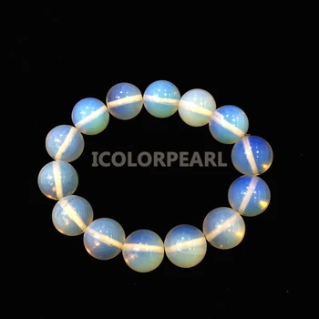 

WEICOLOR Hot Sale 15-16mm Round White Moonstone Bracelet On Strong Elastic