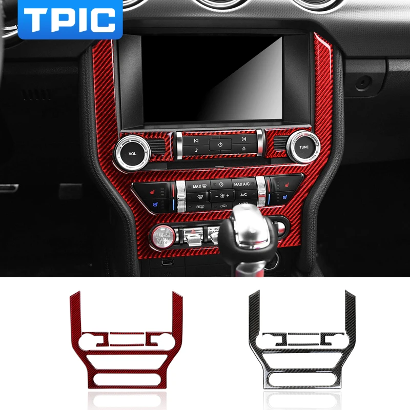 

For Ford Mustang Carbon Fiber Car-styling Stickers And Decals Central Control Panel Interior Trim Cover 2015-2019 accessories
