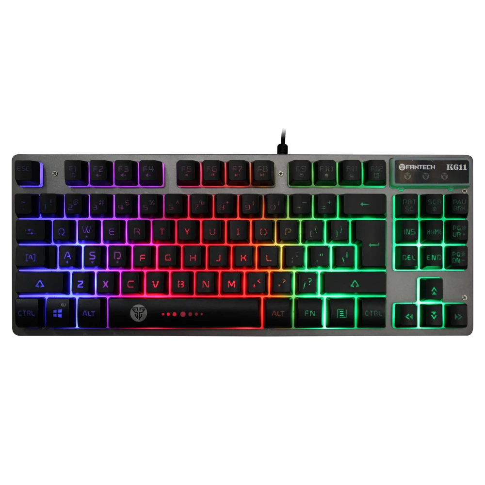 

K611 Ergonomic Floating Membrane Gaming Keyboard Wired Waterproof Anti-ghosting RGB Backlit Game Keyboard for Gamer Computer PC