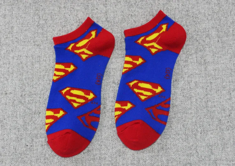 Супермен, капитан Бэтмен, США, Классические летние носки с героями мультфильмов, Счастливые Носки с рисунком персонажей, носки с супергероями для мужчин и женщин