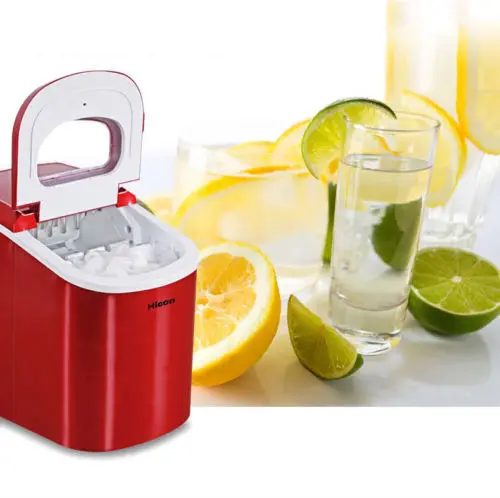 

220V Stainless Commercial Ice Cube Maker Portable Ice Machine Restaurant *4Color