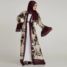 Plus Size Women Kimonos Mujer Vetement Femme Long Abaya Chifffon Embroidery Floral Kimono Cardigan Roupa Feminina Clothing