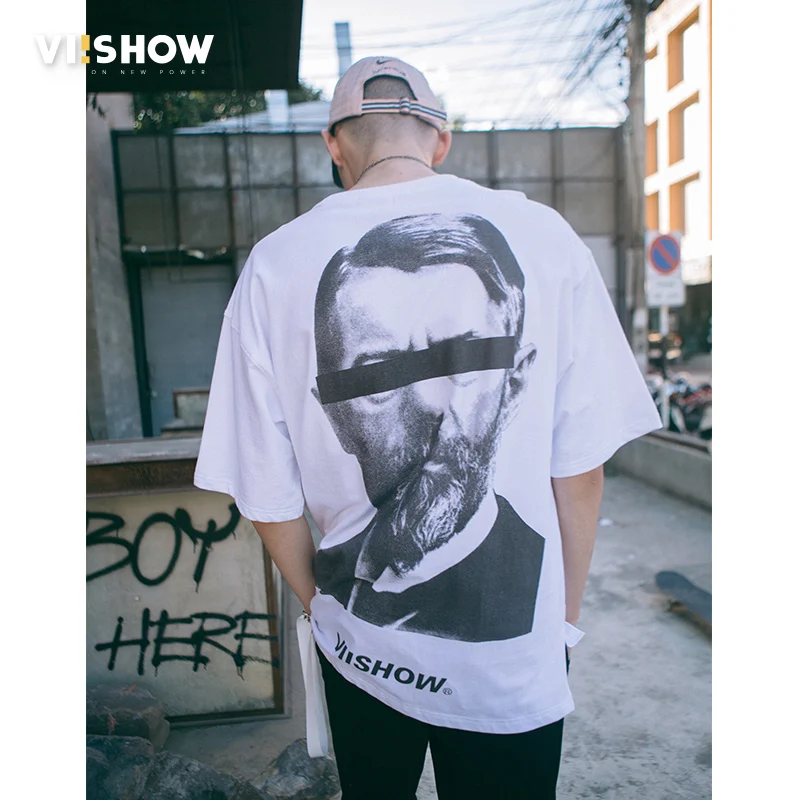 VIISHOW футболка мужская с коротким рукавом Футболка принт Мода Harajuku Лето Горячие
