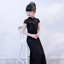 Cheongsam детское платье Qipao выпускные длинные элегантные платья Формальные китайские платья водолазка винтажная длинная кружевная ночная рубашка guzheng платье