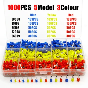 

1000pcs/lot Bootlace cooper Ferrules kit set Wire Copper Crimp Connector Insulated Cord Pin End Terminal