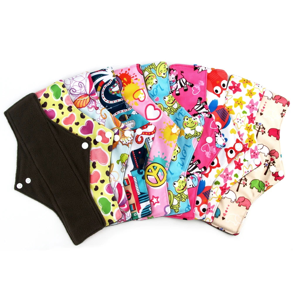 Reusable Sanitary Pads Bamboo Fiber Menstrual Period Cloth Pads Pouch