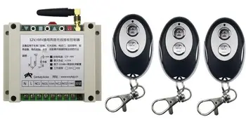 

DC12V 24V 36V 48V 10A 2CH RF Wireless Remote Control Switch System 1*Receiver +3 *ellipse shape Transmitters Learning code