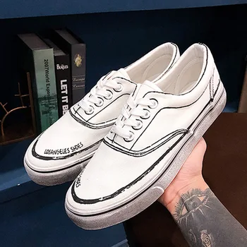 

QWEDF Men Casual Shoes Lace-Up New 2019 Men Sneakers Spring Autumn Breathable Fashion Comfortable Male Footwear KY-29