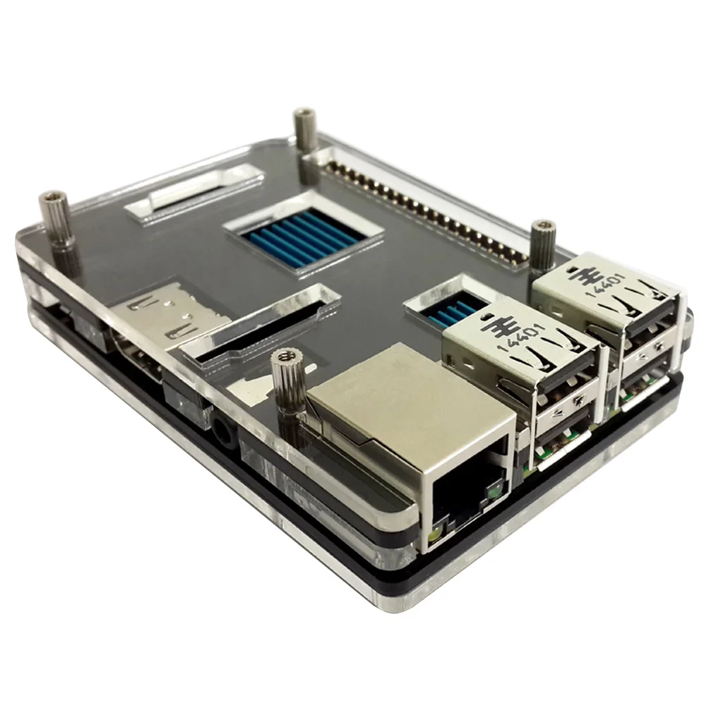 

Elisona 5-Layer Clear Acrylic Protective Box Case Cover Skin Shell for Raspberry Pi 2 3 Model B PRI Raspberri pi2 pi3 Accessory