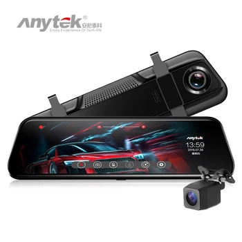 

Anytek T12+ Car DVR 9.66"IPS Touch Mirror DVR Dual Lens Night Vision WDR Auto Registrar Rear View Mirror Dash Cam