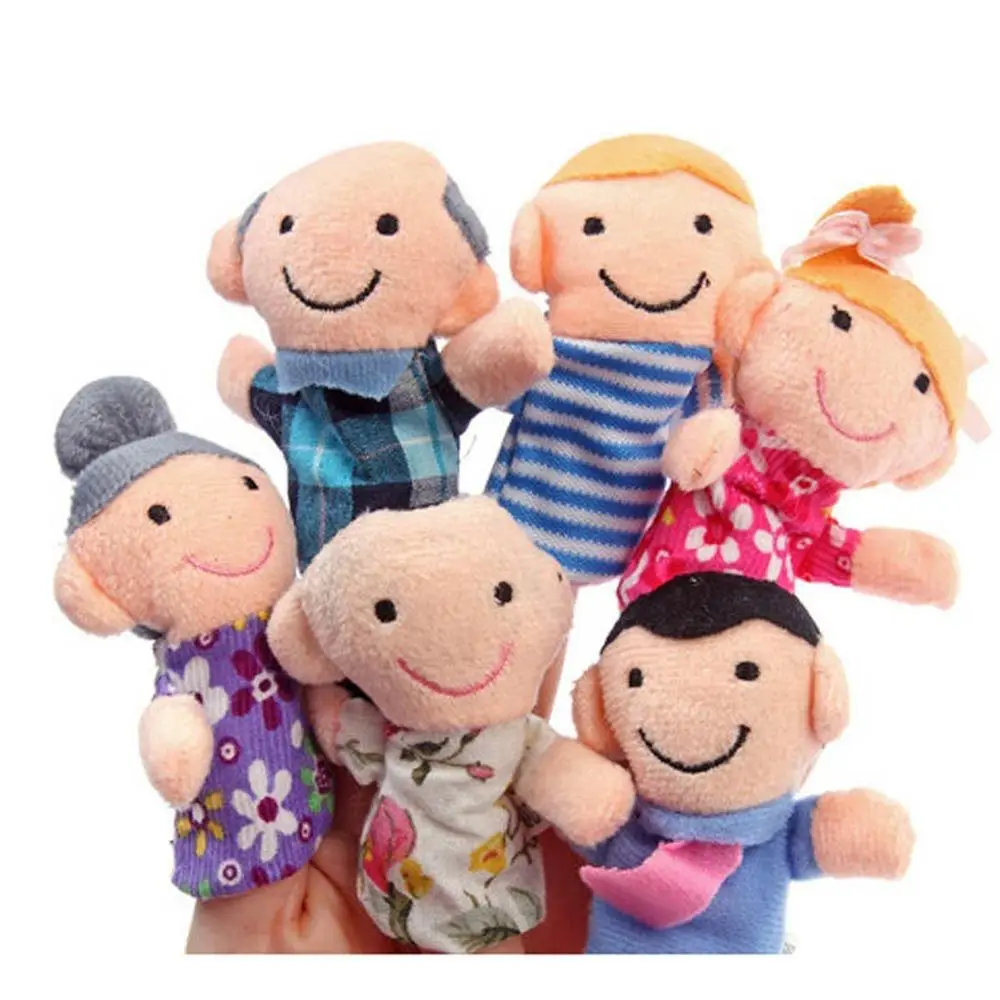 

Hot Sale New 6Pcs Fuuny Family Finger Puppets Cloth Doll Baby Kid Educational Hand Toy Story Educational Funny high quality