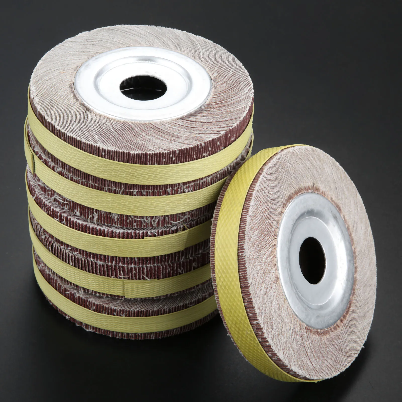 6inch Flange Abrasive Flap Wheel Sanding Cloth Mop Wheel Metal Wood Polishing Grinding Grit 60 80 100 120 240 320