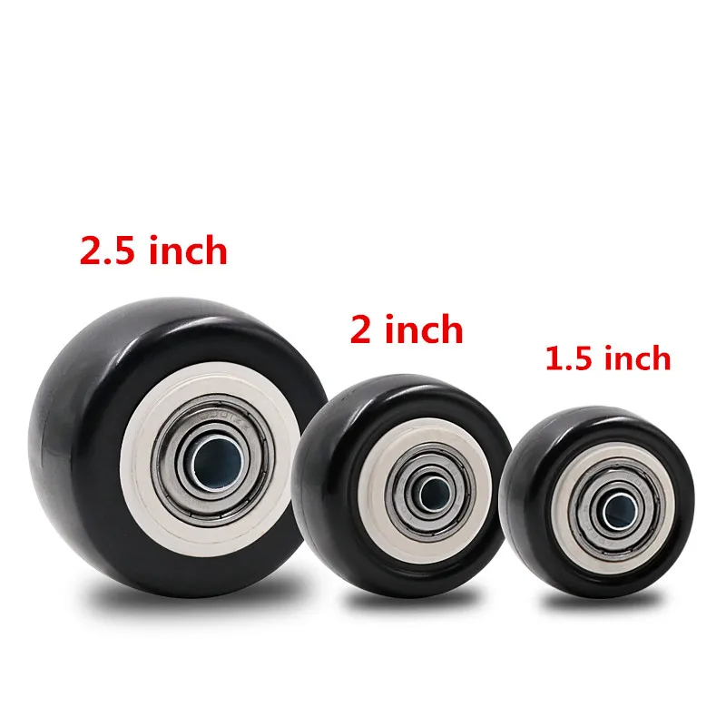 4” 100mm Black Rubber wheels with roller bearing 4pcs 