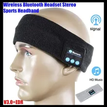 Unisex Wireless Bluetooth V3.0 Knit Headset Stereo Headphone Hand-free Music Magic Sport Smart Headbands Cap Mp3 Speaker Mic