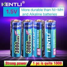 KENTLI, 4 шт./лот, стабильное напряжение, 3000 mwh aa батареи, 1,5 в, аккумуляторная батарея, литий-ионный полимерный аккумулятор для камеры и т. Д