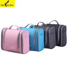 TRAVELSKY Fashion Makeup Bag Women Men Large Capacity Wash Bag Travel Toilet Hanging Waterproof Ladies Cosmetic