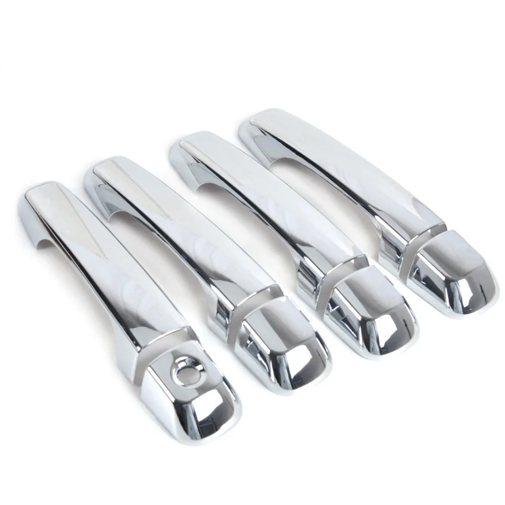 DWCX New ABS Chrome Car Door Handle Cover Trim Moldings for Toyota Land