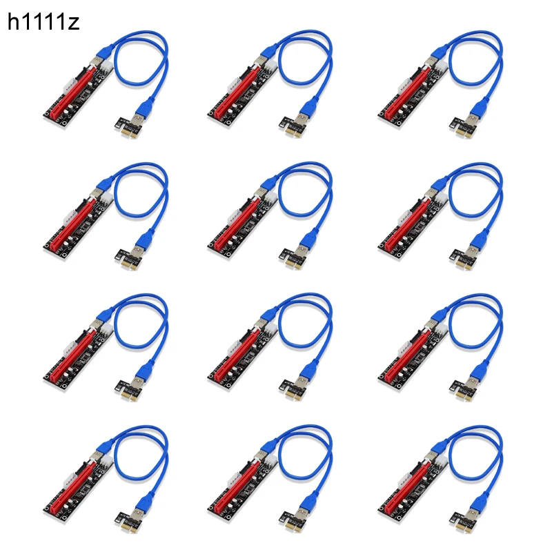 12 шт. черный 3 в 1 4pin 6pin SATA PCI-E Express 1x 4x 8x 16x удлинитель USB 0 переходная карта для