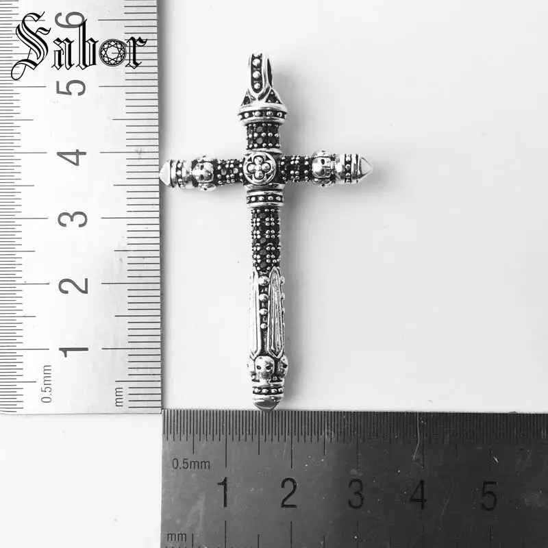 Подвеска Крест 925 пробы серебро Размер 5,7 см для женщин и мужчин брелки подарок крест подвеска подходит звено ожерелье Томас