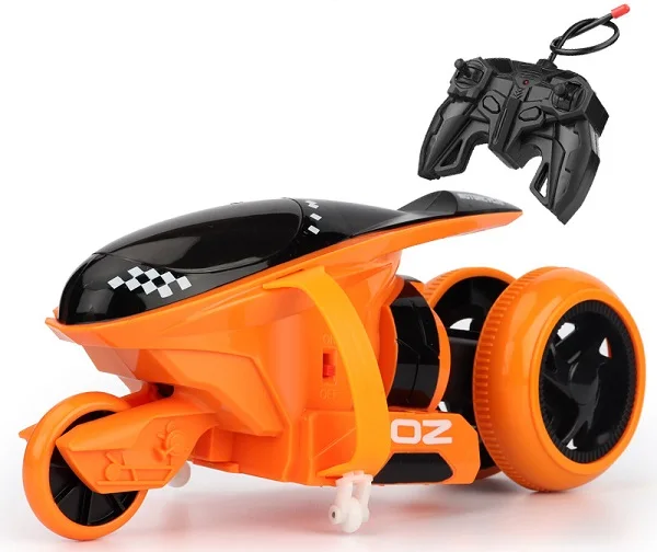 QF100 2CH thunder Drift Motorbike Stunt Car RC Toys Gift for Children Kids Remote Control RC Motorcycle - Цвет: Orange