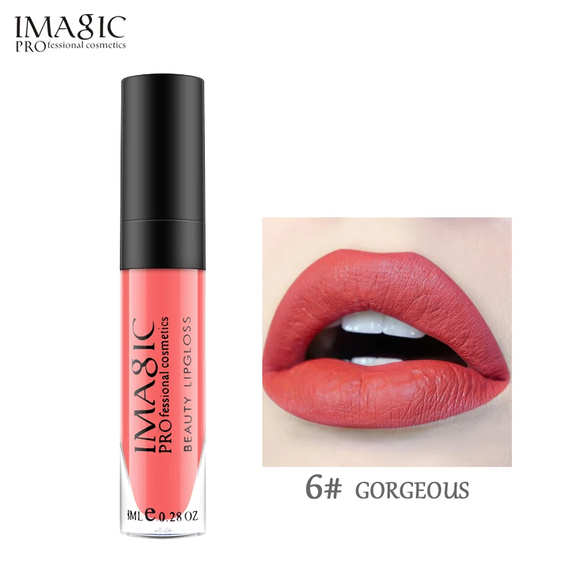 IMAGIC Matte Lipstick Makeup Tint Lip gloss Cosmetics long lasting LipsStick Make up Lips Liquid gloss Beauty Imagic Makeup - Цвет: GORGEOUS