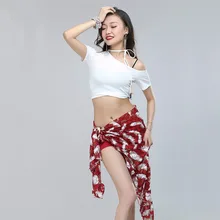 Костюм для танца живота модальный топ+ юбка из пряжи 2шт.Набор для женского танца живота