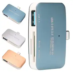 Binmer Новые 3 In1 OTG/SD/TF Тип Mini Card Reader USB HUB мобильный телефон адаптер Hot 18Mar15 дропшиппинг