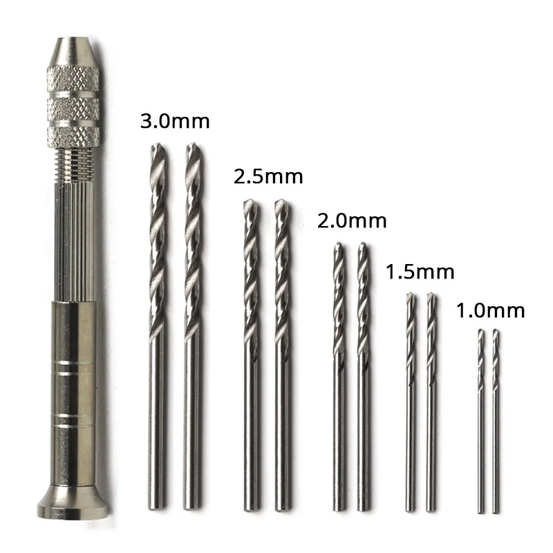 Mini Micro Wood Drill Bits Aluminum Manual Push Hand Drill Chuck+10pc Twist Drill Bit Woodworking Drilling Rotary HSS Holes Tool Mini Micro Wood Drill Bits Aluminum Manual Push Hand Drill Chuck+10pc Twist Drill Bit Woodworking Drilling Rotary HSS Holes Tool