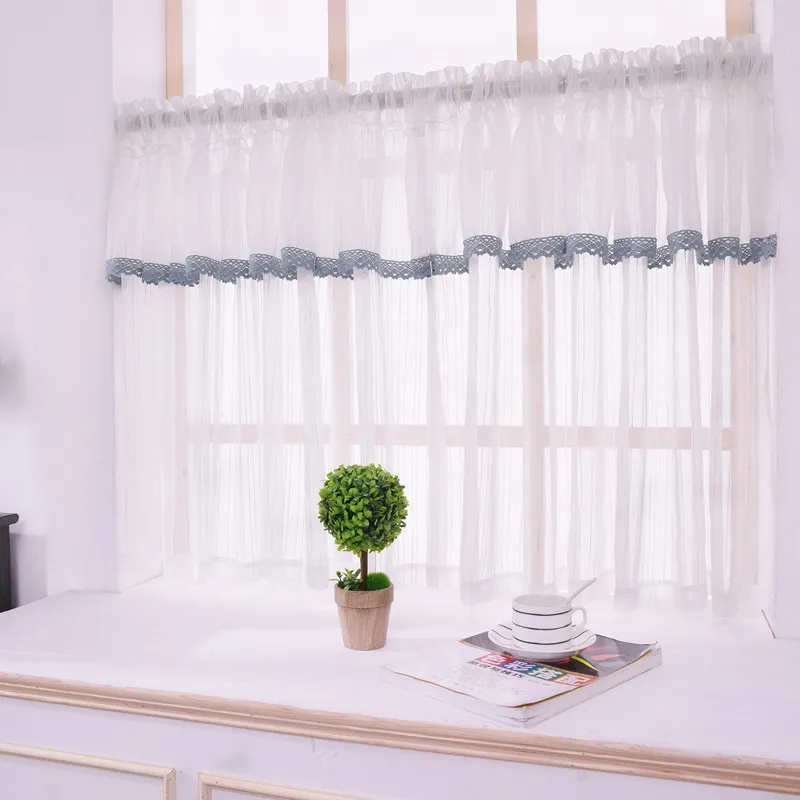 Rzcortinas Pastoral Kitchen Curtains With Elegant Valance White