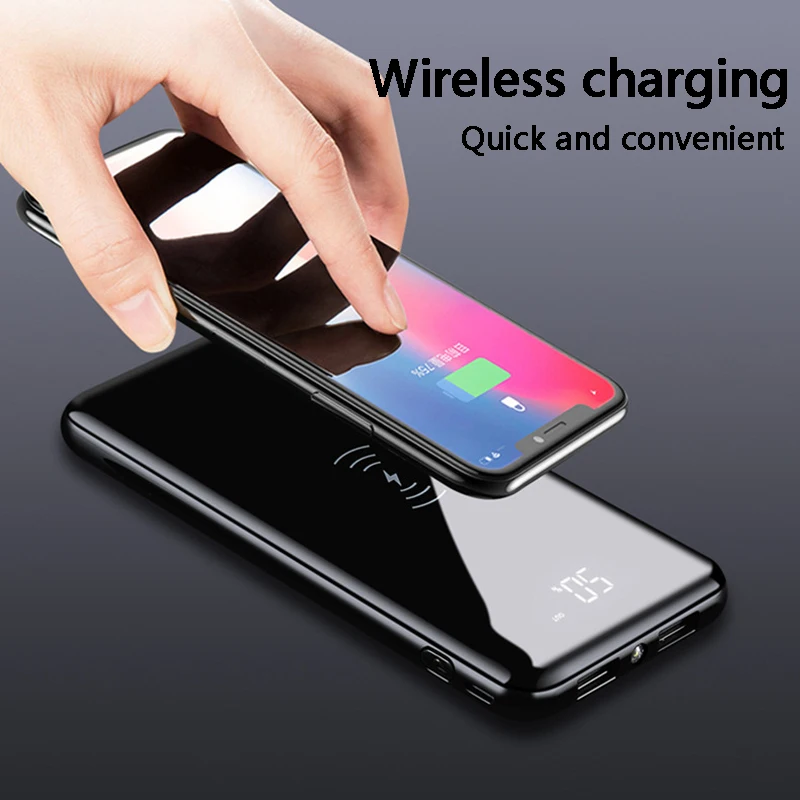 Qi Wireless Charger USB Power Bank 8000mAh for Samsung S9 5V/2.1A Fast Charge Portable External Battery Pack for iPhone Xs Max