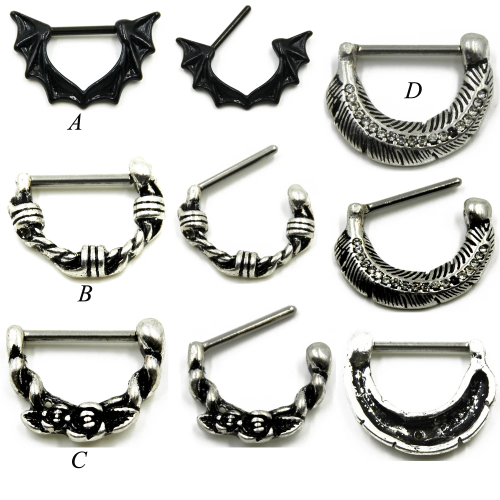 2 Adet 14G Tribal Meme Halter Septum Clicker Kalkan Piercing Meme 