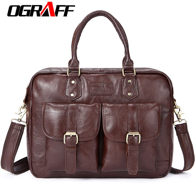 OGRAFF Men Bag Handbag Genuine Leather Briefcases Shoulder Bags Laptop Tote bag men Crossbody Messenger Bags Handbags designer OGRAFF Men Bag Handbag Genuine Leather Briefcases Shoulder Bags Laptop Tote bag men Crossbody Messenger Bags Handbags designer