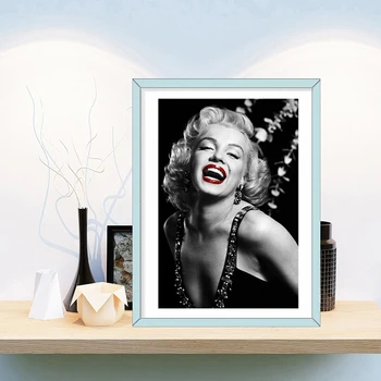 

Marilyns Monroes Posters Sexy Red Lips Wall Art Canvas Print Abstract Painting Picture for Living Room Modern Home Decoration