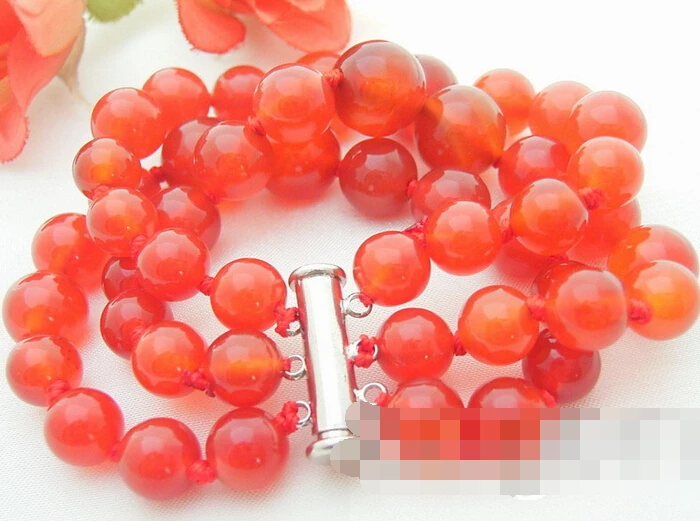 

free shipping 13324 3Strds Natural Carnelian Bracelet