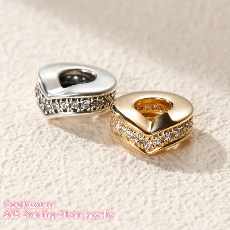

2019 Spring 925 Sterling Silver Shimmering Wish Spacer, Clear CZ and Yellow color beads Fit Pandora Charms Bracelet DIY jewelry