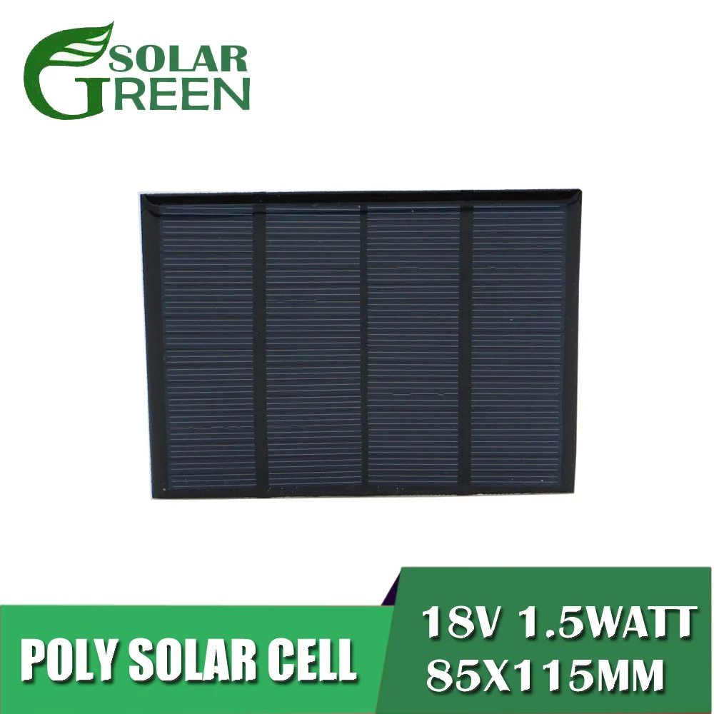 

18V 83mA 12V Battery Charge Module 1.5Watt 1.5W Solar Panel Standard Epoxy polycrystalline Silicon charge Mini Solar Cell