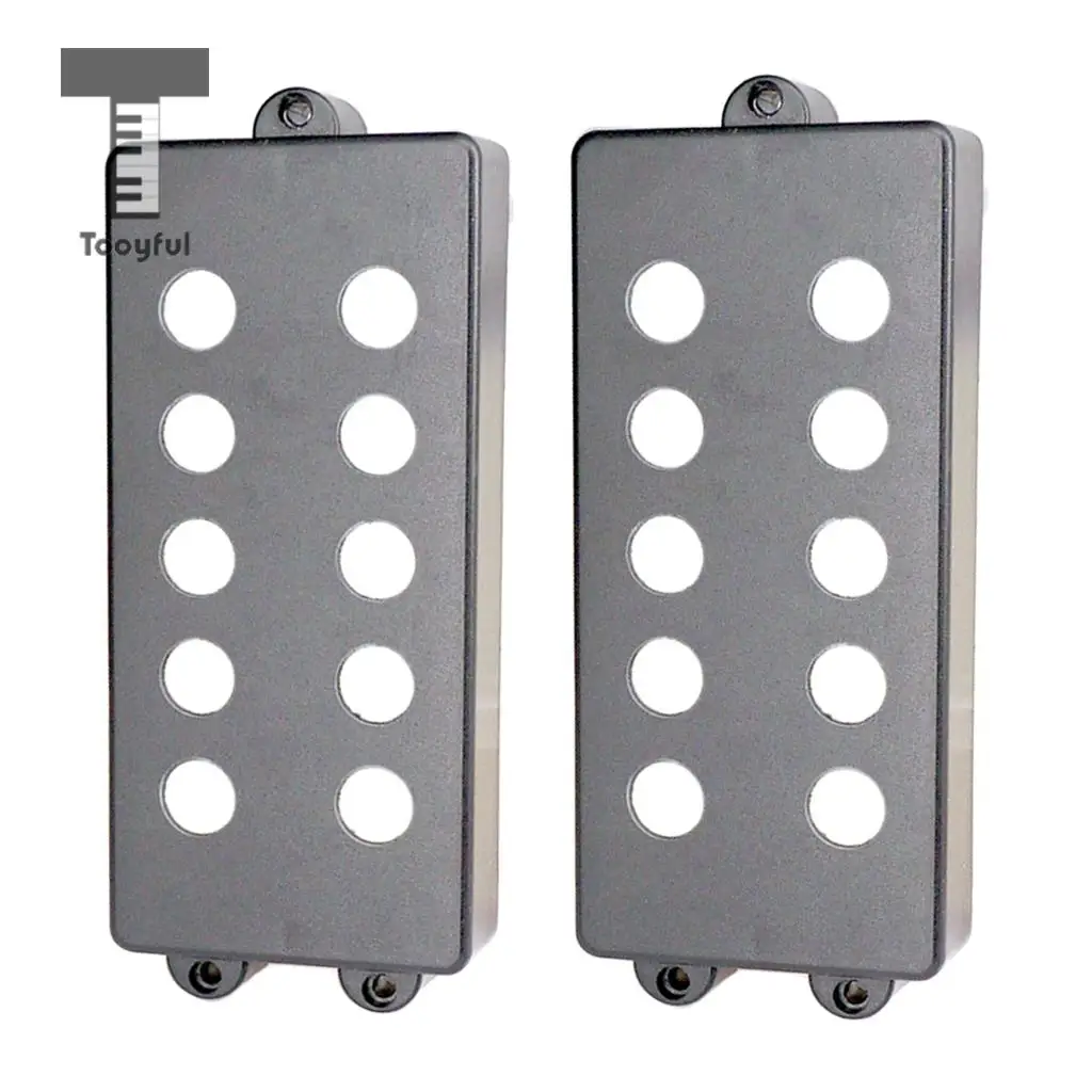 Tooyful 2Pcs Black Plastic Pickup Cover Humbucking Open Double Coil for 4-6 String Electric Bass