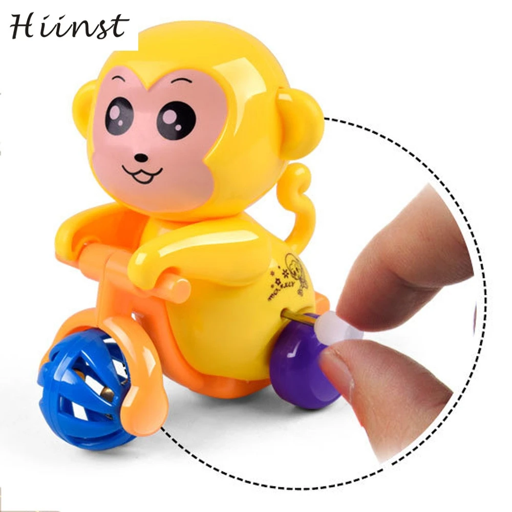 HIINST Colorful Lucu Clockwork Monyet Berderak Berliku Roda Tiga