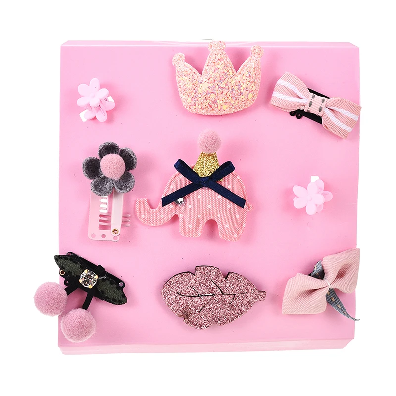 M MISM 9 шт. коробка Корона Лук цветок сердце Hairgrip милые заколки набор аксессуаров для волос шпильки для волос для девочек подарок для детей