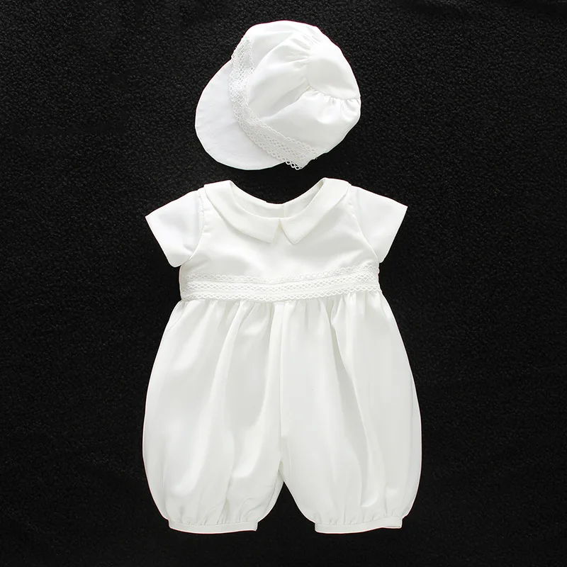 

HOT SALE DMfgd Maggie version of the European baptism boys baby baby full moon months wine lingerie hat dress suit set