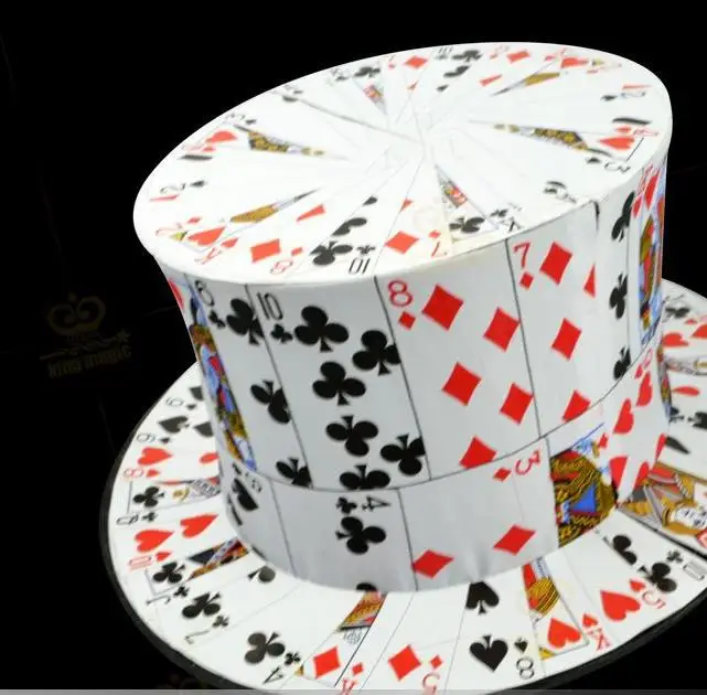 Card Fan To Top Hat Magic Tricks,Stage Magic Props,Close