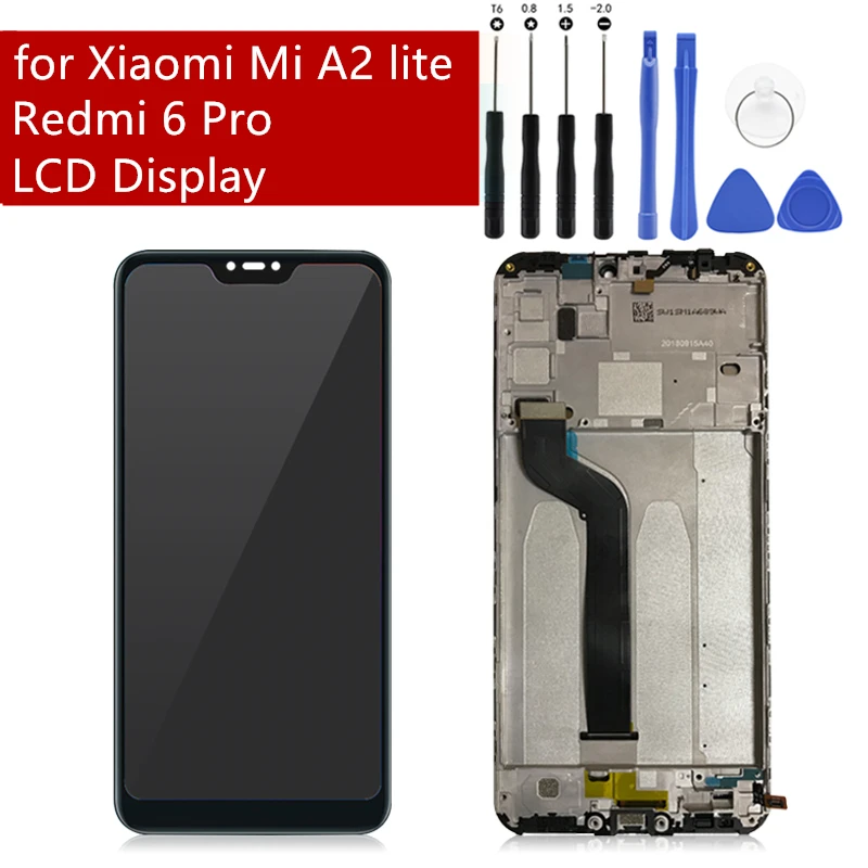 

Original For Xiaomi Redmi 6 Pro/ Mi A2 Lite LCD With Frame Touch Screen Digitizer For Xiaomi Mi A2 lite Display Replacement