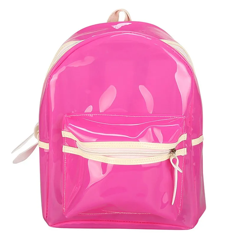 Женский рюкзак, блестящая Желейная женская сумка, светодиодный светильник, прозрачный рюкзак, Электронная сумка, mochilas mujer - Цвет: Pink